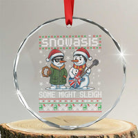 Snowasis Some Might Sleigh Crystal Glass Ornament Funny Christmas Snowmen Rock Band Parody - Wonder Print Shop