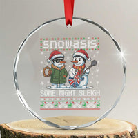 Snowasis Some Might Sleigh Crystal Glass Ornament Funny Christmas Snowmen Rock Band Parody TS11