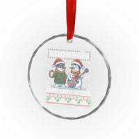 Snowasis Some Might Sleigh Crystal Glass Ornament Funny Christmas Snowmen Rock Band Parody TS11