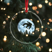 Snowboard Moon Snowboarding Winter Sports Crystal Glass Ornament - Wonder Print Shop