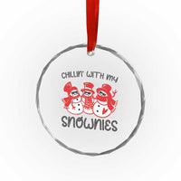 Snowman Xmas Crystal Glass Ornament Chillin With My Snowmies Ugly Gift TS10