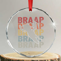 Snowmobile Braaap Crystal Glass Ornament Retro Snowcross Snow Sled Winter Sport - Wonder Print Shop