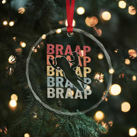 Snowmobile Braaap Crystal Glass Ornament Retro Snowcross Snow Sled Winter Sport - Wonder Print Shop