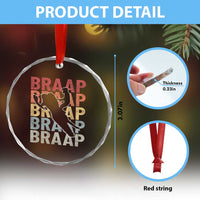 Snowmobile Braaap Crystal Glass Ornament Retro Snowcross Snow Sled Winter Sport - Wonder Print Shop