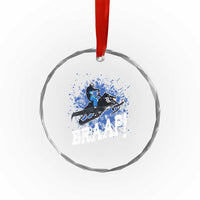 Snowmobile Braaap Crystal Glass Ornament Snowcross Snow Sled Extreme Outdoor Winter Sports - Wonder Print Shop