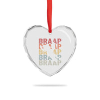 Snowmobile Braaap Heart Crystal Glass Ornament Retro Snowcross Snow Sled Winter Sport - Wonder Print Shop
