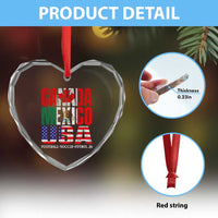Soccer Lover Heart Crystal Glass Ornament Canada Mexico USA Pride Football Futbol 2026
