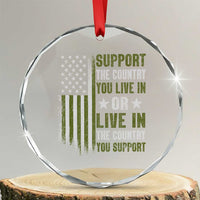 Social Justice Crystal Glass Ornament Support The Country You Live In American Flag TS10