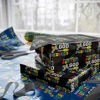 Society Says I Am Autistic God Says I Am Perfect Wrapping Paper Roll Autism Awareness