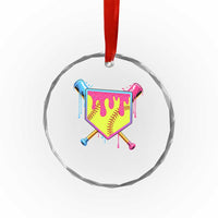 Softball Drip Crystal Glass Ornament Ice Cream Drip Youth Girls Softball Sport