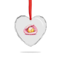 Softball Drip Heart Crystal Glass Ornament Ice Cream Sprinkles Softball Glove Girls Kid