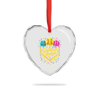 Softball Drip Heart Crystal Glass Ornament Ice Cream Sprinkles Softball Life Style