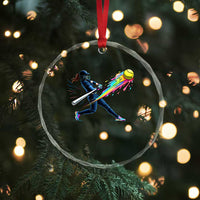 Softball Player Drip Crystal Glass Ornament