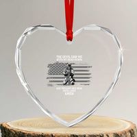Soldier Skull Christian Faith Quote Heart Crystal Glass Ornament The Devil Saw Me With My Head Down And Thought He'd Won