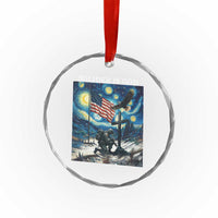 Solider Army Christian Crystal Glass Ornament Cross Starry Night Faith Patriotic Jesus TS14
