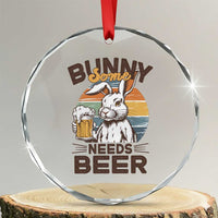 Some Bunny Needs Beer Funny Easter Drinking Humor Crystal Glass Ornament Retro Rabbit Beer Lover Gift