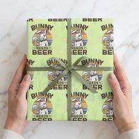 Some Bunny Needs Beer Funny Easter Drinking Humor Wrapping Paper Roll Retro Rabbit Beer Lover Gift