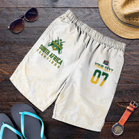 South Africa Cricket Champion Custom Shorts for Men Gold Proteas - All White - Wonder Print Shop