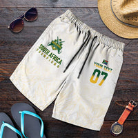 South Africa Cricket Champion Custom Shorts for Men Gold Proteas - All White - Wonder Print Shop