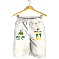 South Africa Cricket Champion Custom Shorts for Men Gold Proteas - All White - Wonder Print Shop
