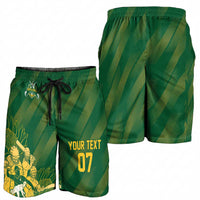 South Africa Cricket Champion Custom Shorts for Men Proteas Rock The World - Wonder Print Shop