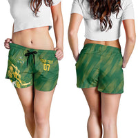 South Africa Cricket Champion Custom Shorts for Women Proteas Rock The World - Wonder Print Shop