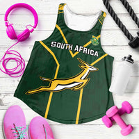 South Africa Rugby Women Racerback Tank Go Champions Springboks Kente Pattern