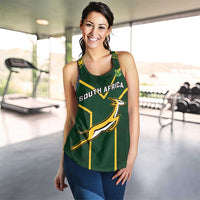 South Africa Rugby Women Racerback Tank Go Champions Springboks Kente Pattern