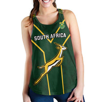 South Africa Rugby Women Racerback Tank Go Champions Springboks Kente Pattern
