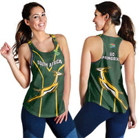 South Africa Rugby Women Racerback Tank Go Champions Springboks Kente Pattern