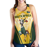 South Africa Rugby Women Racerback Tank Springboks Mascot Sporty Style