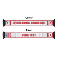 South Korea 2026 Football Personalised Soccer Scarf Beyond Limits United Reds