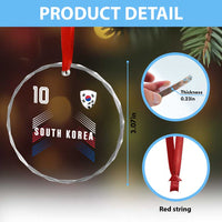 South Korea Soccer Sports Graphic Number 10 Jersey Style Crystal Glass Ornament Proud Korean Football Fans Game Day Pride