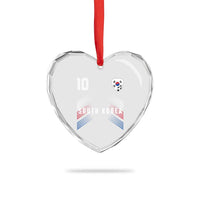 South Korea Soccer Sports Graphic Number 10 Jersey Style Heart Crystal Glass Ornament Proud Korean Football Fans Game Day Pride
