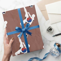 South Korea Soccer Wrapping Paper Roll Bicycle Kick Silhouette Korean Flag