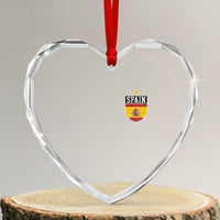 Spain 1st Star Espana Football Crest Heart Crystal Glass Ornament