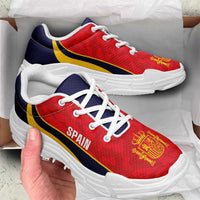Spain 2026 Football Chunky Sneakers La Roja Grunge Curve Stylized - Wonder Print Shop