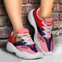 Spain 2026 World Football Chunky Sneakers La Roja Pink And Flag Color