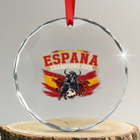 Spain Champions 2026 Crystal Glass Ornament Espana Soccer Fan Spanish Flag Bull