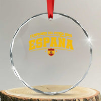 Spain Champions 2026 Crystal Glass Ornament Espana Soccer Football Fan Spanish Flag