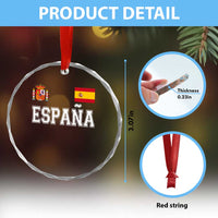 Spain Espana Crystal Glass Ornament Vintage Spanish Flag Royal Crest Graphic