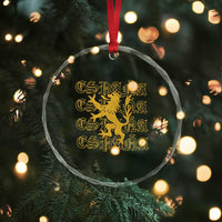 Spain Espana Heraldic Lion Pride Crystal Glass Ornament