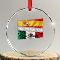 Spain Mexico Heritage Pride Crystal Glass Ornament Yes I'm Both Identity Roots for Hispanics Latinos TS02