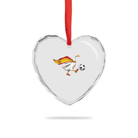 Spain Soccer Goose Heart Crystal Glass Ornament Spanish Flag Patriotic Football Fan Graphic