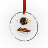 Spain Total Solar Eclipse 2026 At Sea Cruise Crystal Glass Ornament