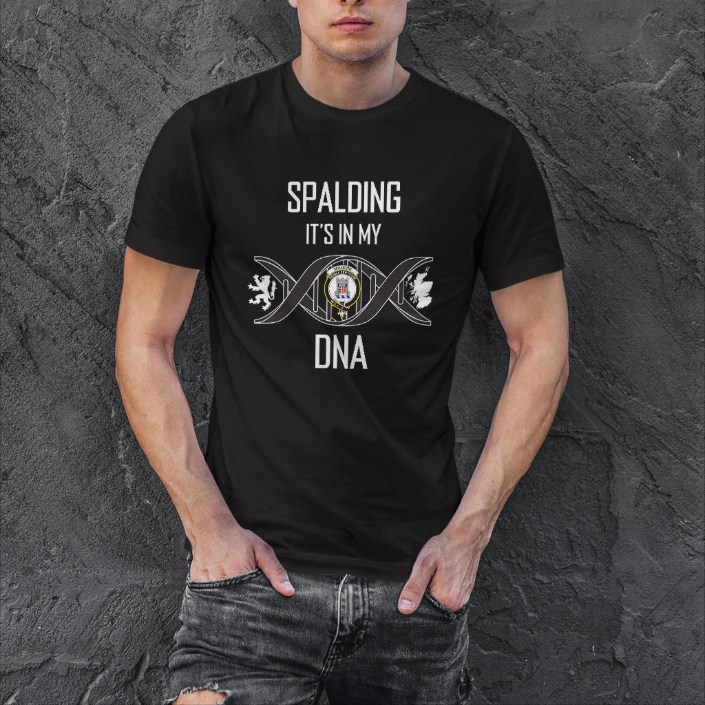 spalding-clan-crest-dna-in-me-2d-cotton-mens-t-shirt