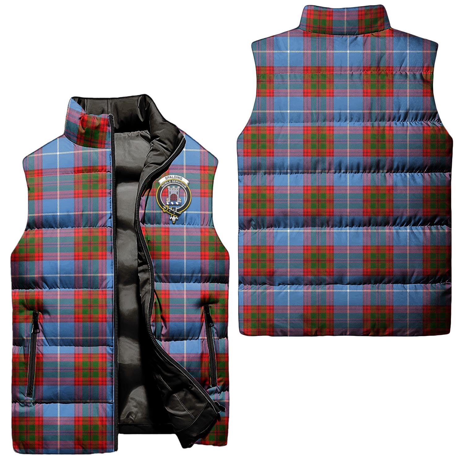 spalding-clan-puffer-vest-family-crest-plaid-sleeveless-down-jacket