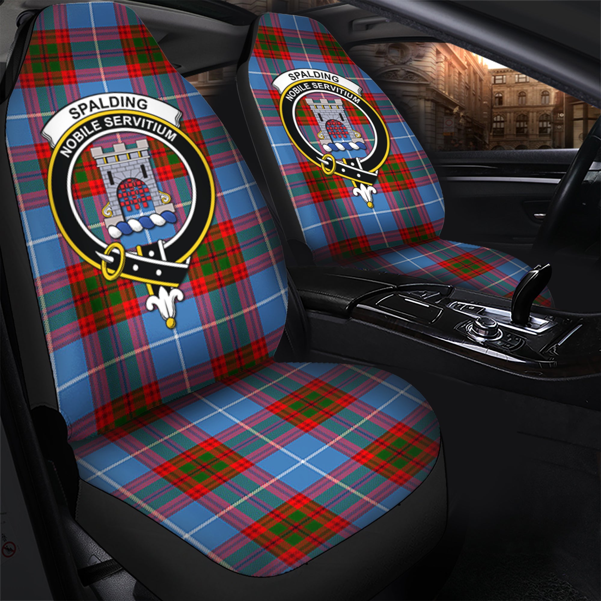 Spalding Clan Tartan Car Seat Cover, Family Crest Tartan Seat Cover TS23