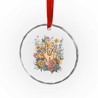 Special Education Crystal Glass Ornament Sign Language ASL Love Needs No Words TS02