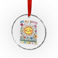 Special Education Crystal Glass Ornament We All Grow At Different Rates Inspirational Inclusion Sped Teacher TS02